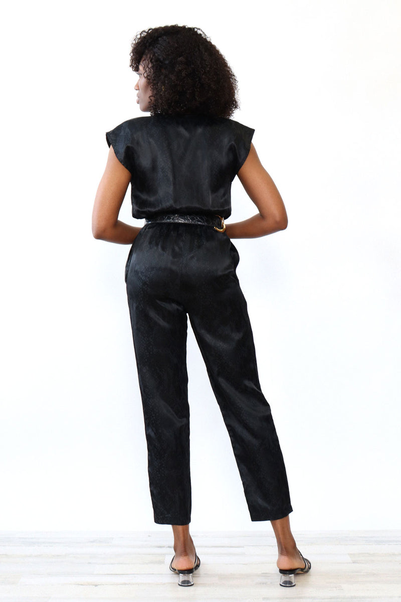 Satin Snakeskin Jumpsuit S-S/M