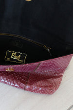 Violet Snakeskin Clutch