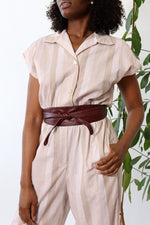 Mauve Striped Jumpsuit M