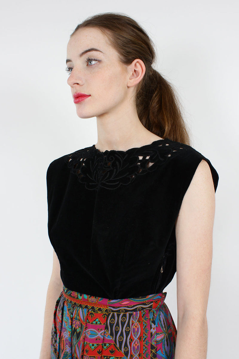 Velvet Cutout Shell M