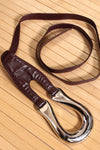 Cabernet Silver Buckle Tie Belt