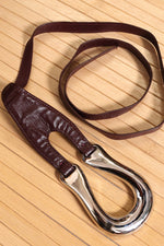 Cabernet Silver Buckle Tie Belt