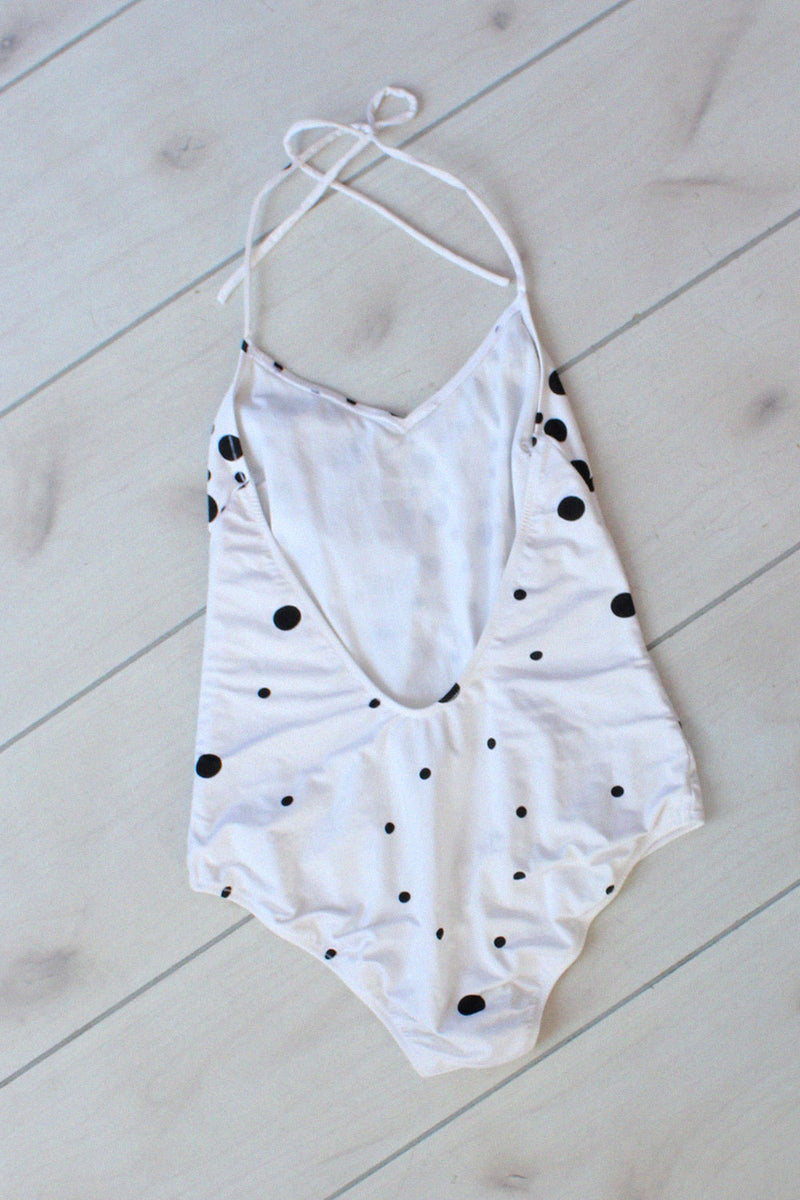 Polka Dot Scoop Back Swimsuit M
