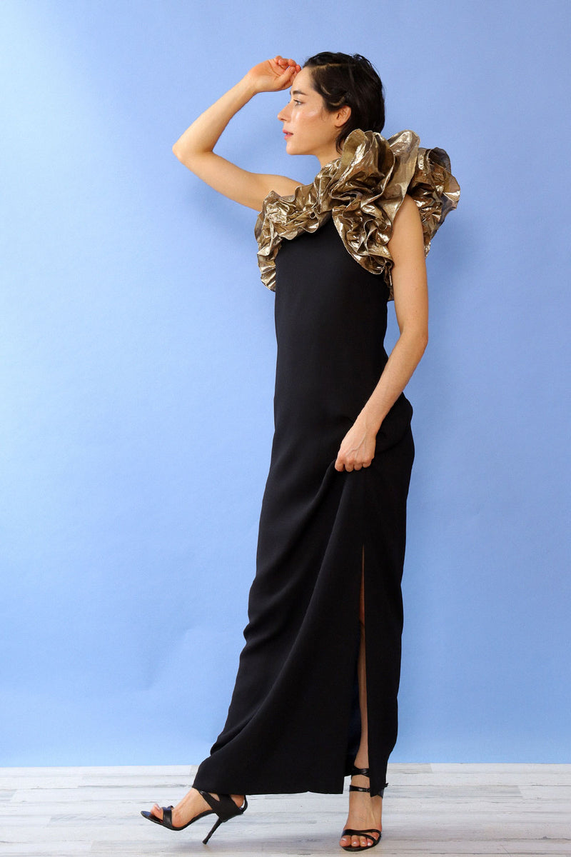 Victor Costa Golden Ticket Dress S/M OMNIA Victor Costa Golden Ticket Dress S/M OMNIA