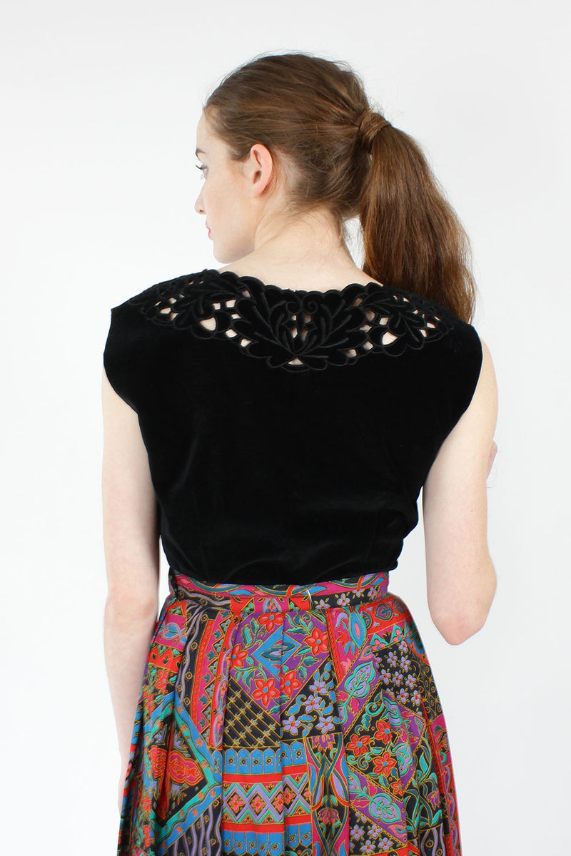 Velvet Cutout Shell M