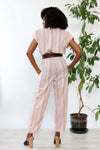 Mauve Striped Jumpsuit M