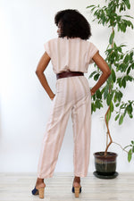Mauve Striped Jumpsuit M