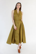 Moss Linen Shirtdress S