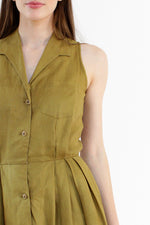 Moss Linen Shirtdress S