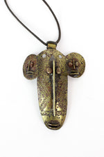 Tribal Brass Face Pendant