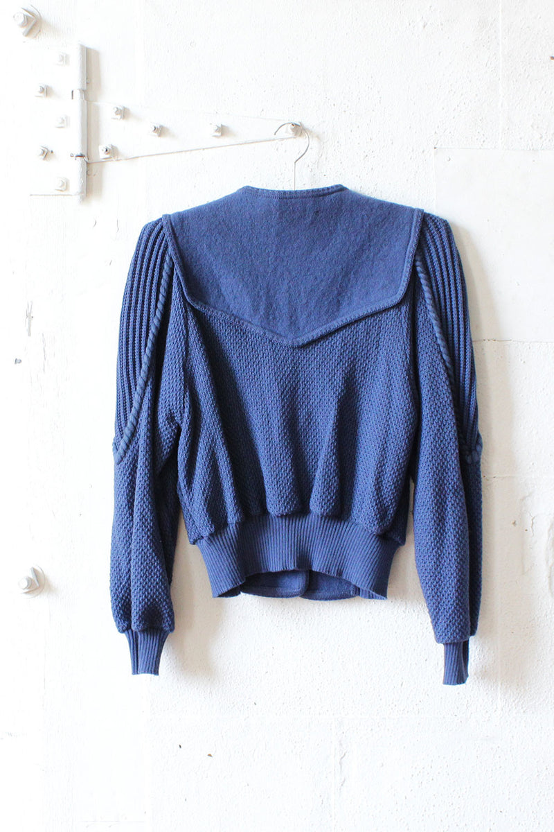 Geiger Blue Braid Knit Jacket S/M