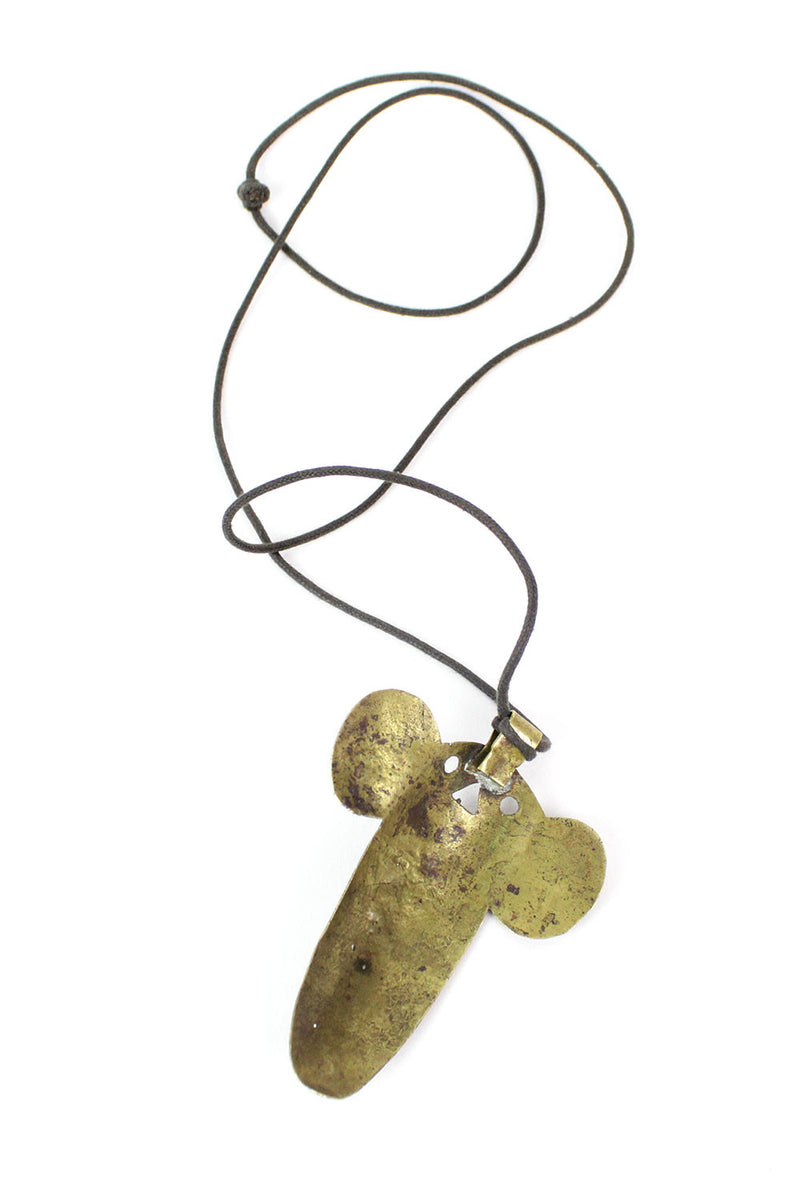 Tribal Brass Face Pendant