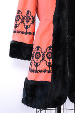 Brick Embroidered Hood Coat S/M