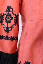 Brick Embroidered Hood Coat S/M