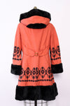 Brick Embroidered Hood Coat S/M