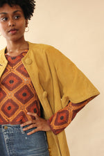Sixties Suede Crop Sleeve Coat S/M