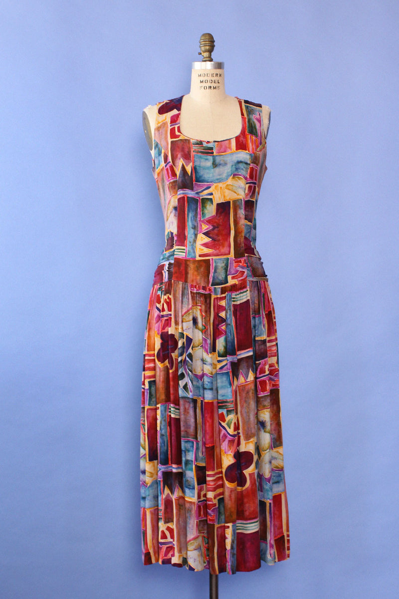 Tjian Watercolor Abstract Dress M