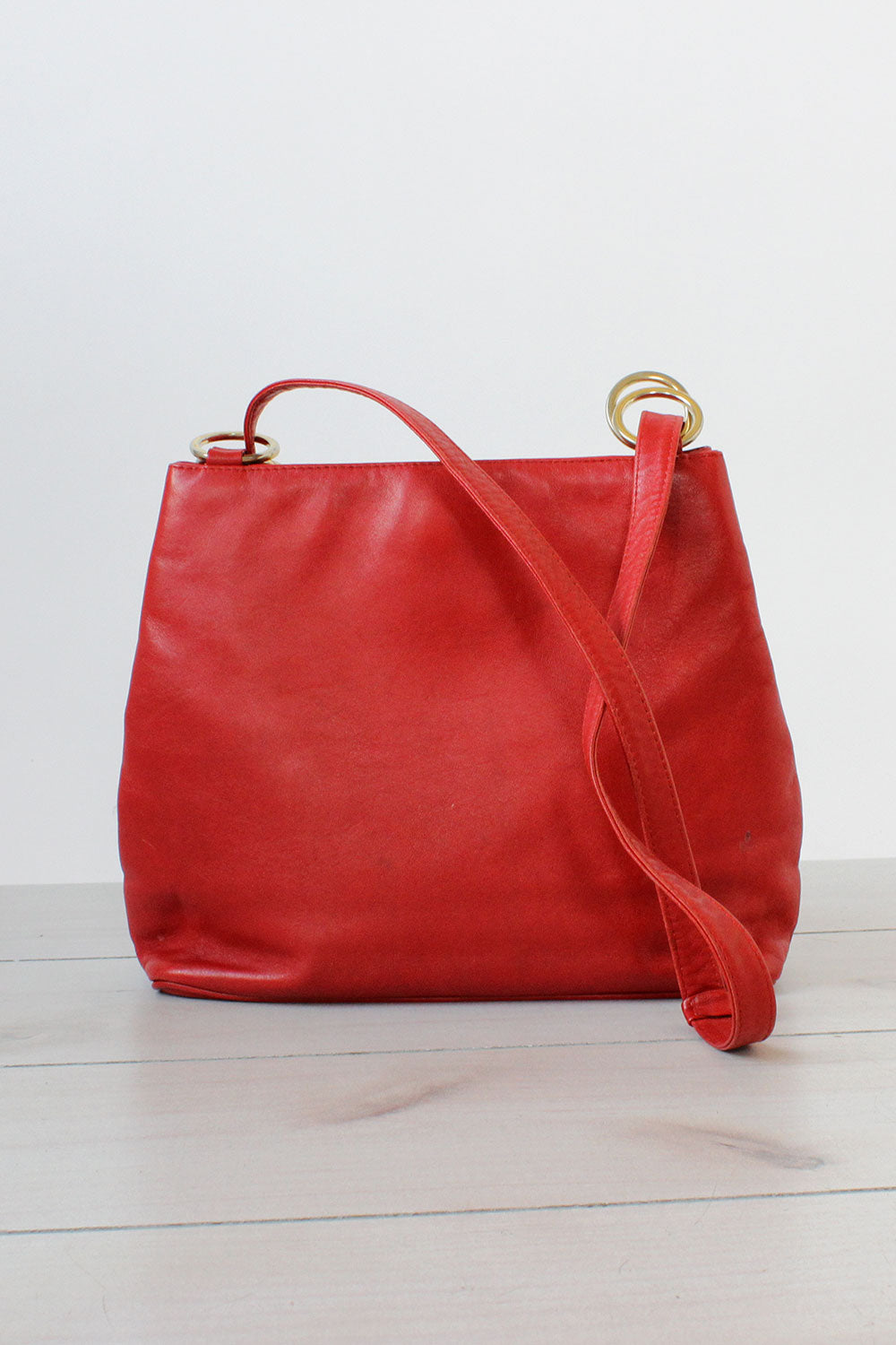 Red Leather Hobo Bag - Slouchy Leather Purse For Women