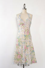 Foxy Lady Soft Floral Halter Dress with Tie Top XS/S