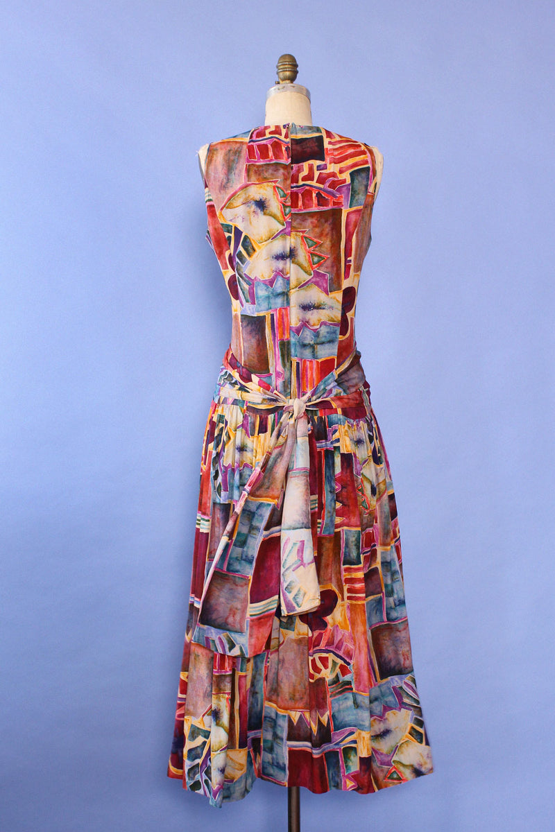 Tjian Watercolor Abstract Dress M