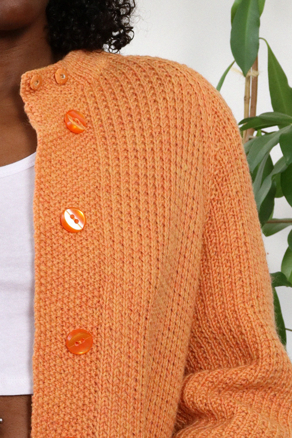 Peach Handknit Sweater Jacket S/M