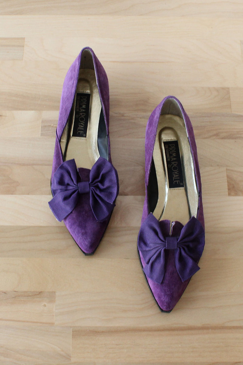 Royale Purple Bow Slippers 8