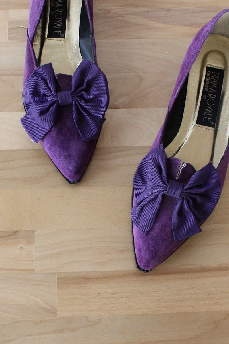 Royale Purple Bow Slippers 8