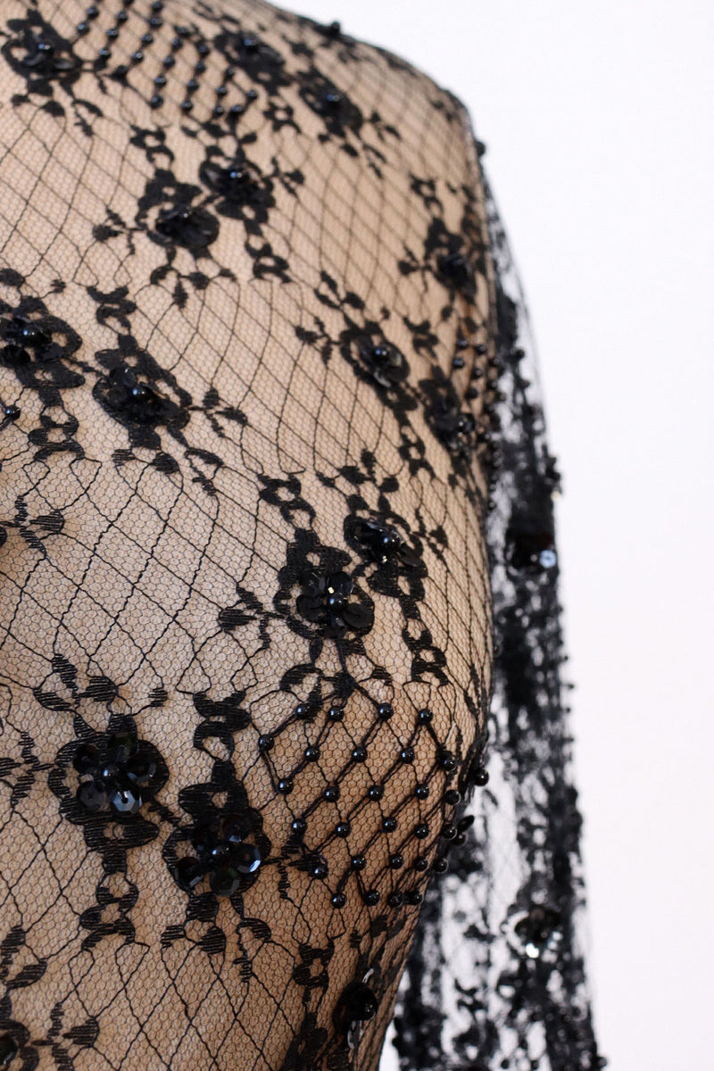 Starry Beaded Lace Bodysuit M