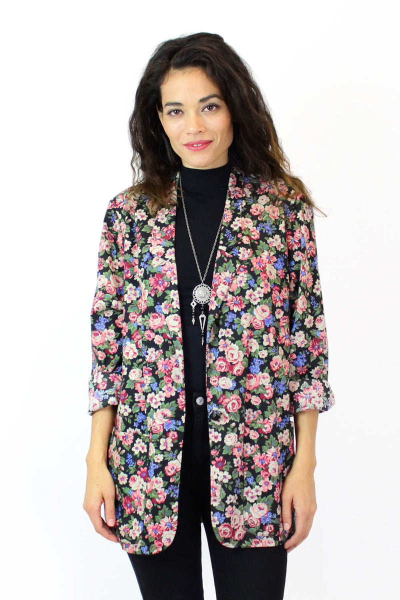 Drapey Floral Blazer M