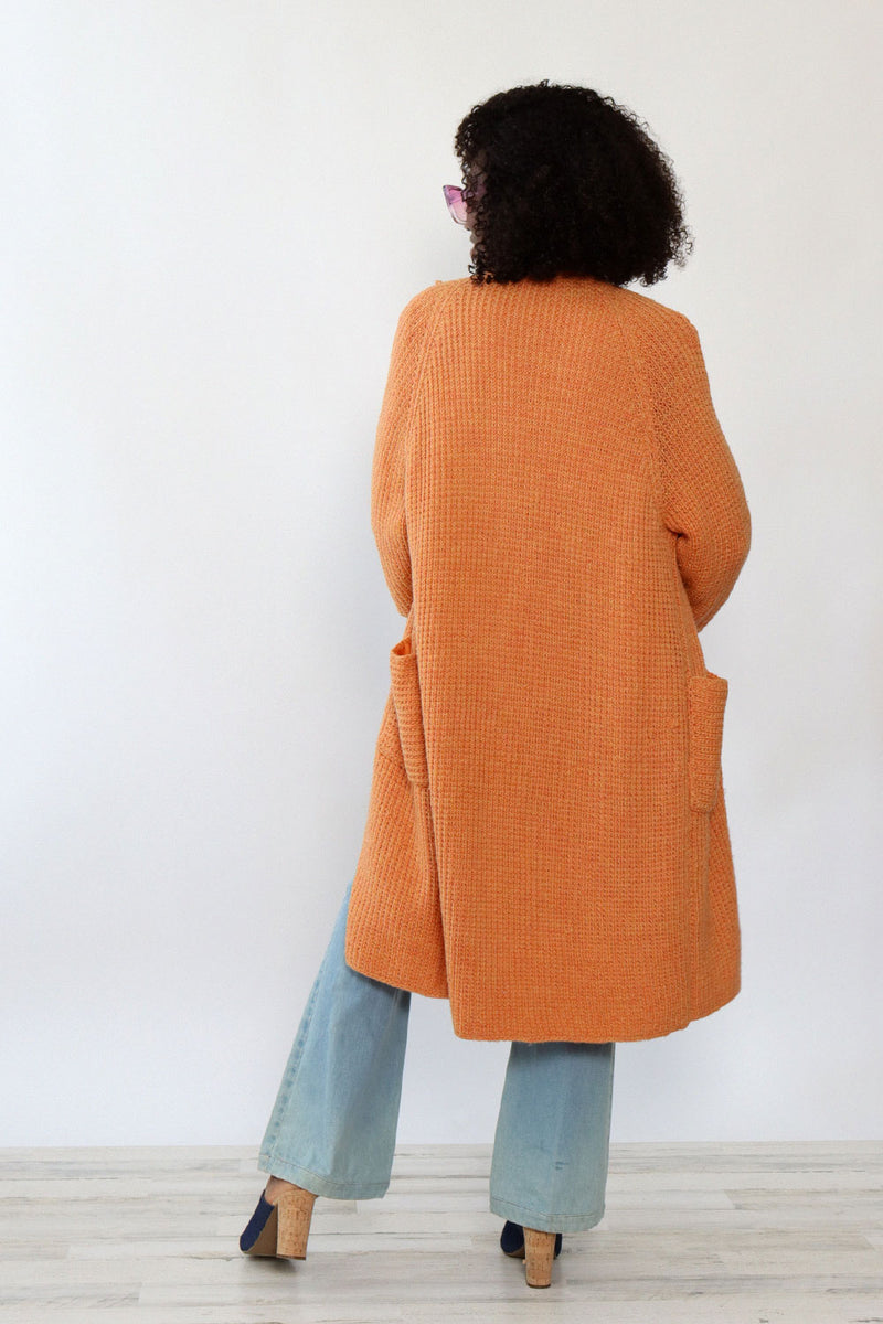 Peach Handknit Sweater Jacket S/M