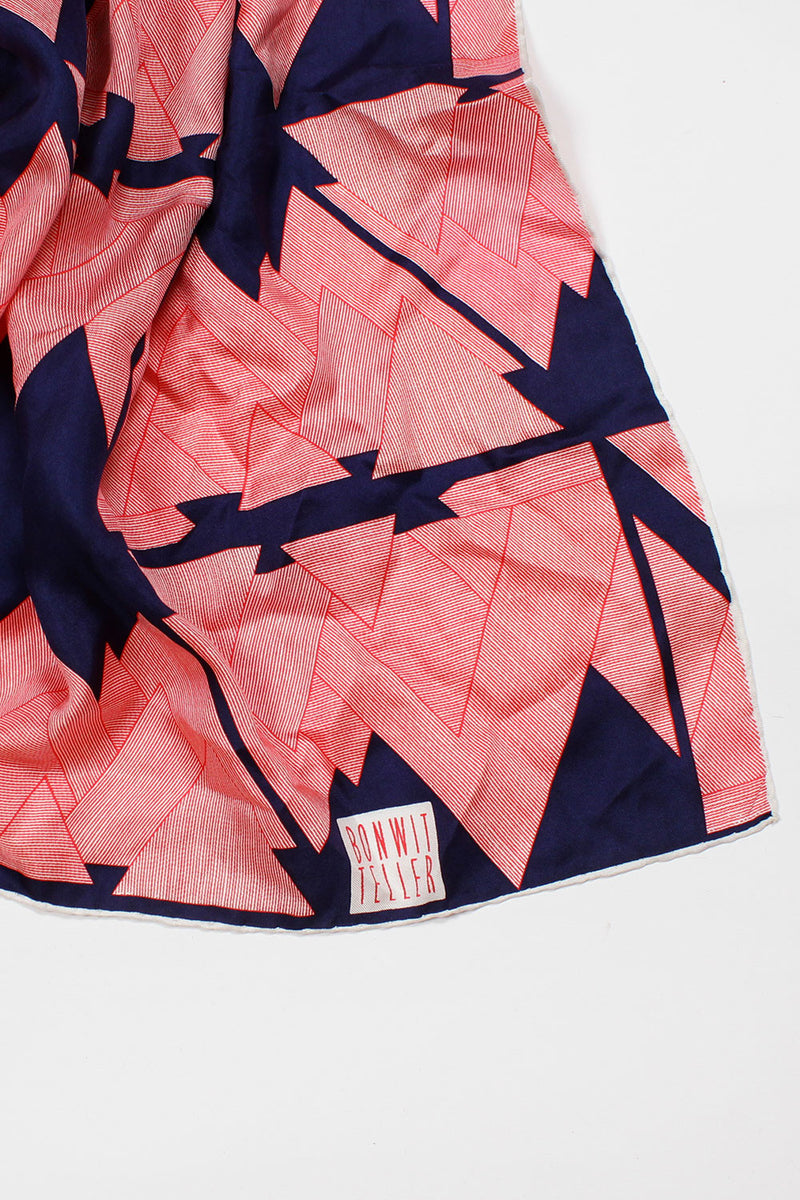 Bonwit Teller Graphic Silk Scarf