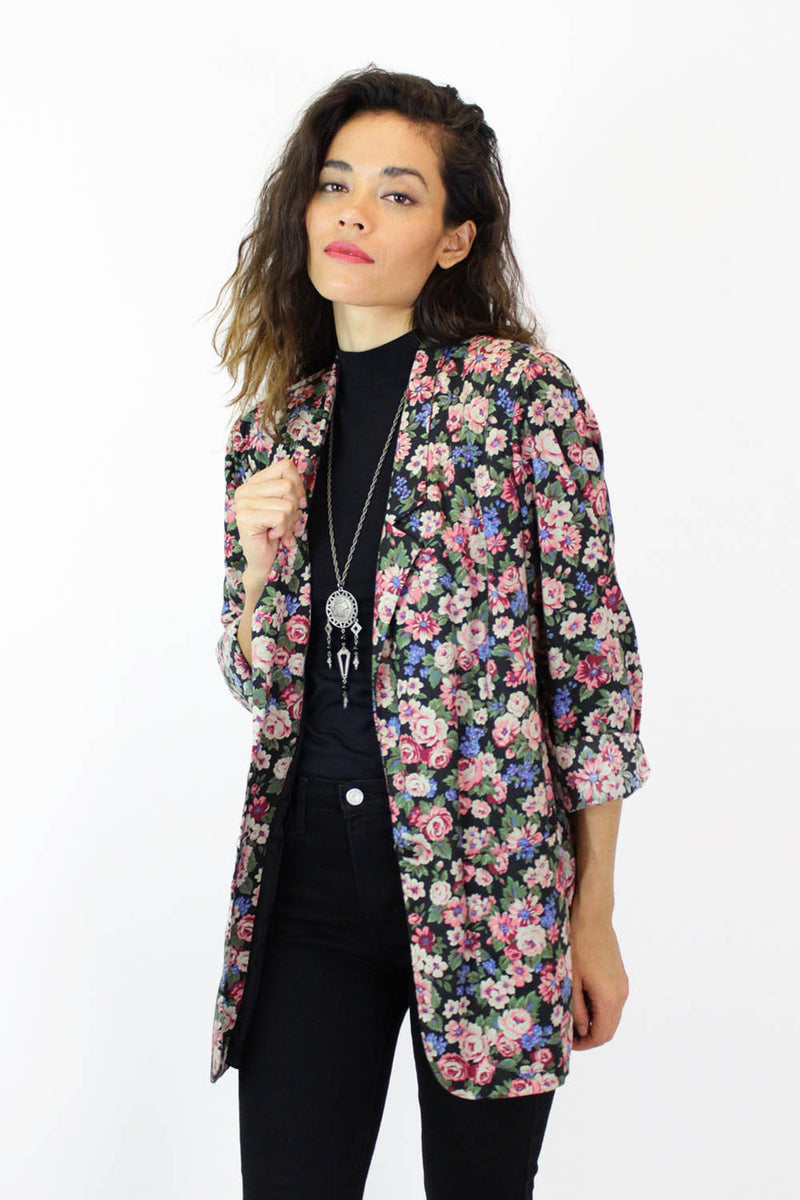 Drapey Floral Blazer M