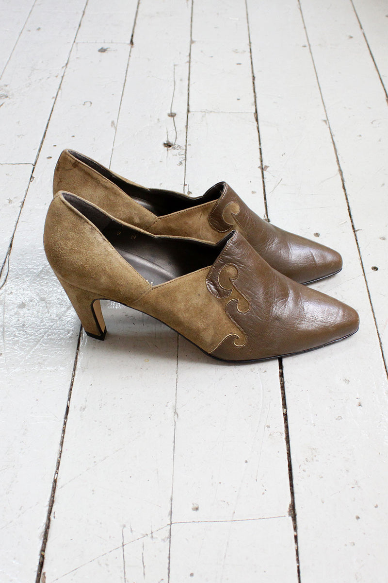 Olive Applique Heels 8 1/2 - 9