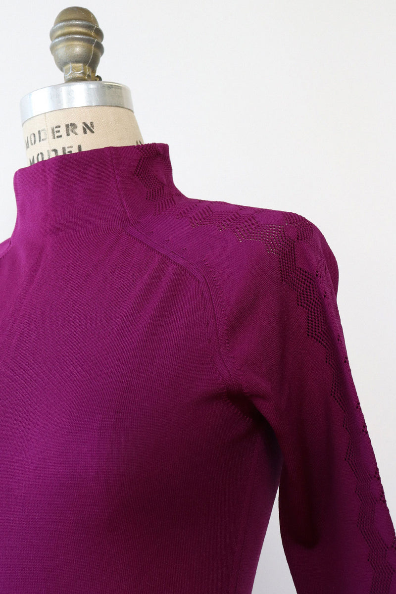 Royal Purple Pointelle Knit Bodysuit XS/S