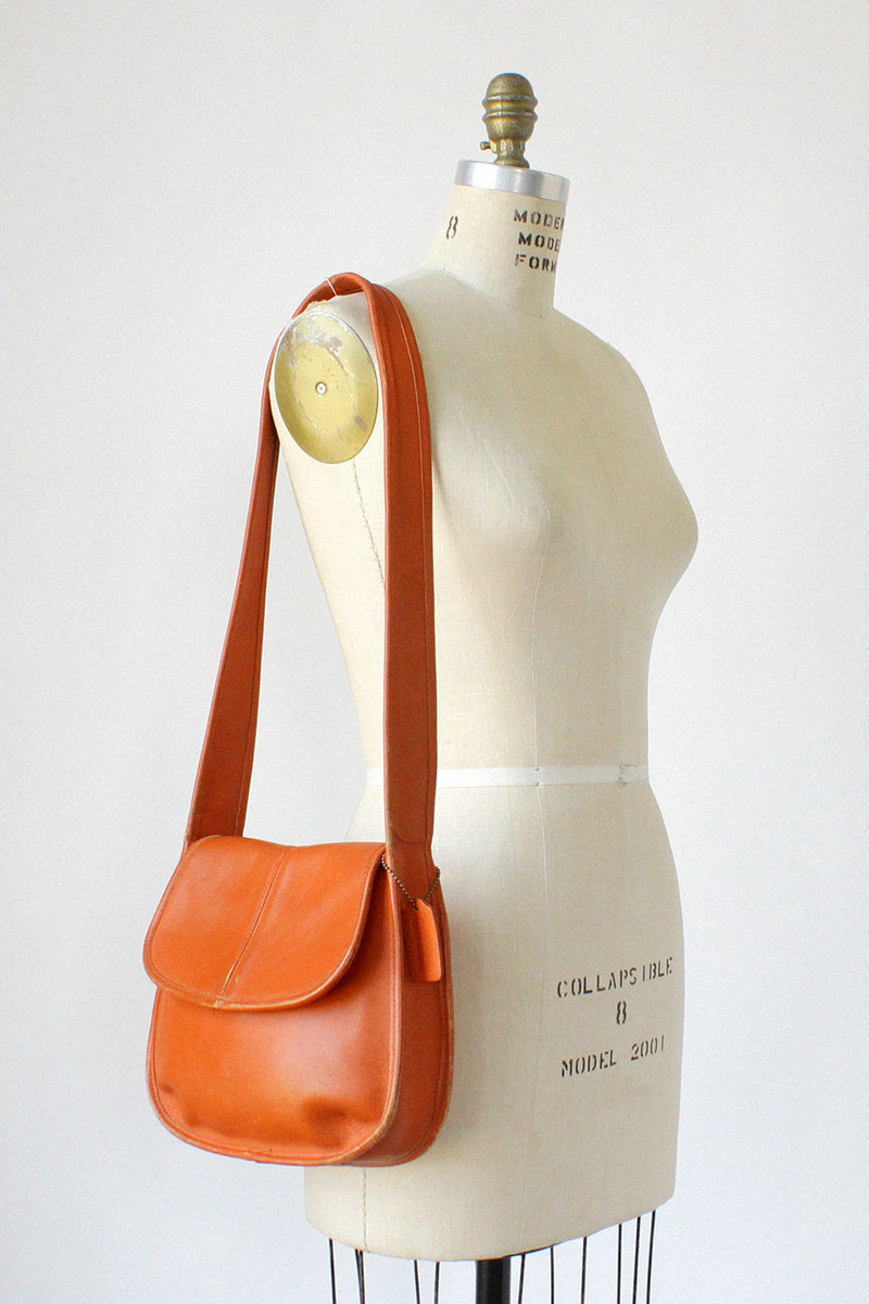 Tangerine Leather Coach Bag – OMNIA