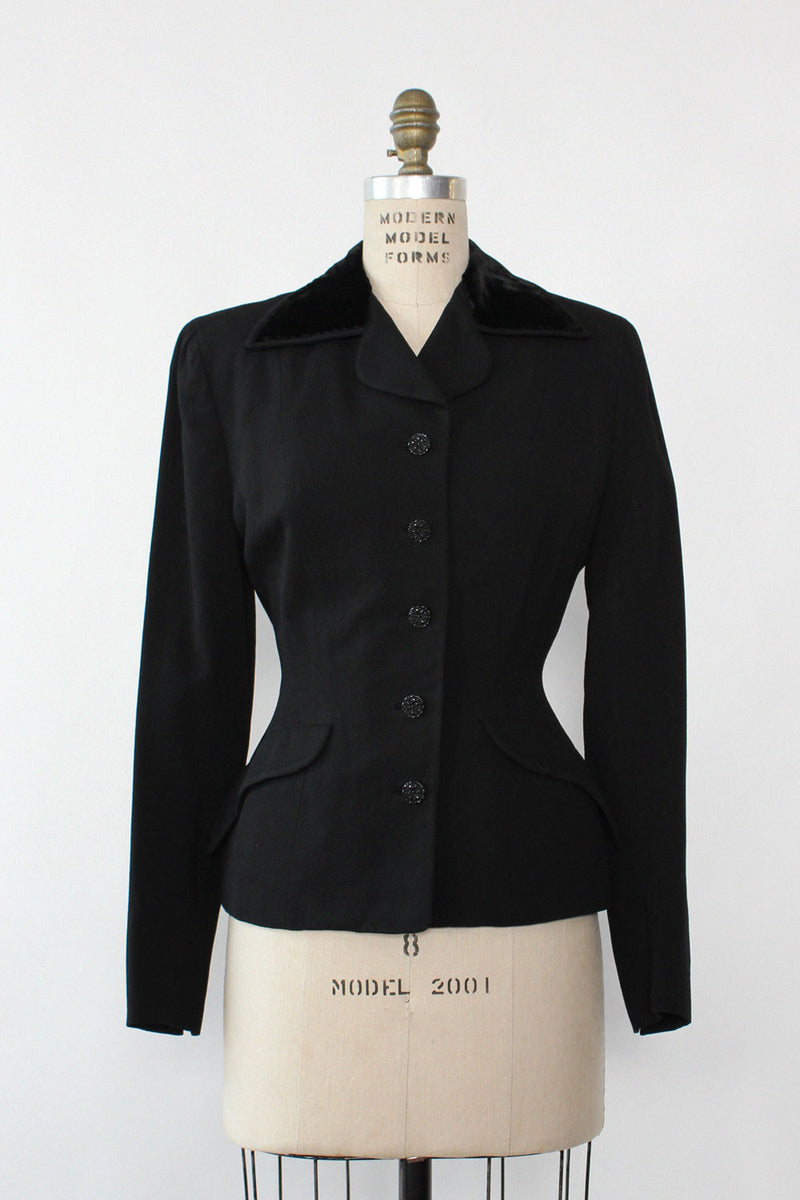 Swansdon Velvet Collar 40s Blazer M