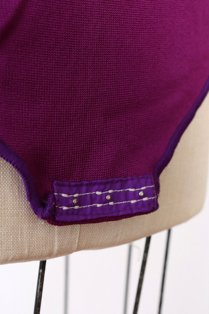 Royal Purple Pointelle Knit Bodysuit XS/S