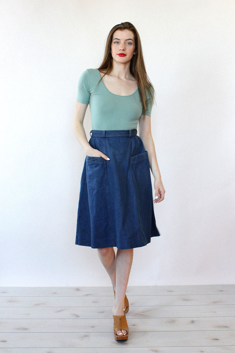 Brittania Denim Pocket Skirt S/M