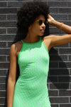 Green Summer Knit Maxi Dress XS