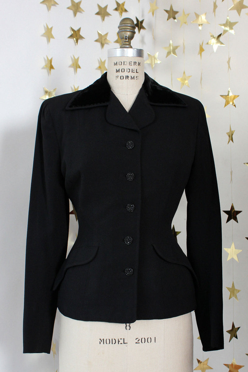 Swansdon Velvet Collar 40s Blazer M
