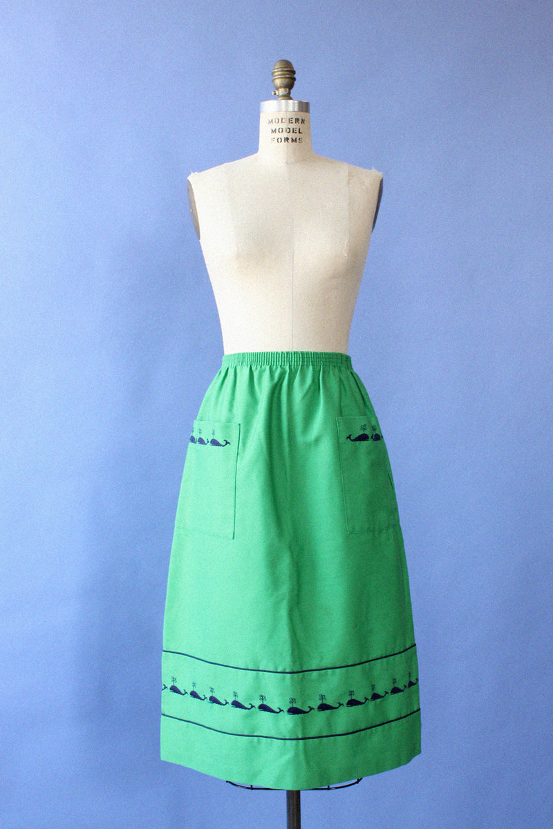 Whale Embroidered Skirt S/M