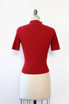 Ruby Red Ribbed Top S/M