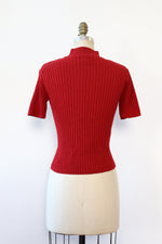 Ruby Red Ribbed Top S/M