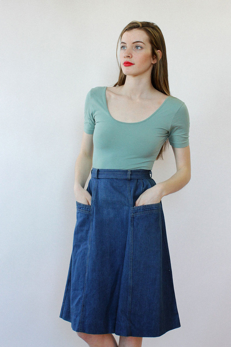 Brittania Denim Pocket Skirt S/M