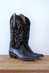 Noir Stitch Cowboy Boots 7.5
