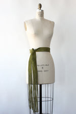 Olive Suede Fringe Belt