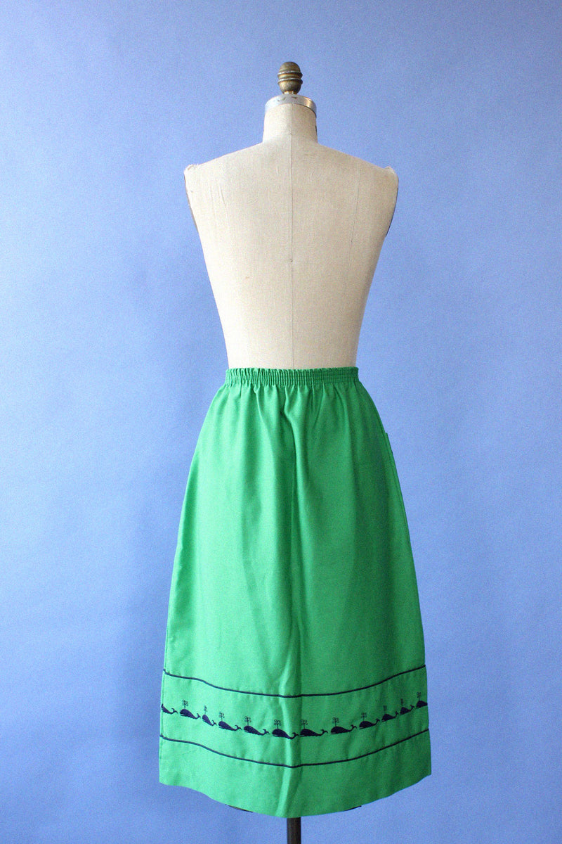 Whale Embroidered Skirt S/M