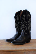 Noir Stitch Cowboy Boots 7.5