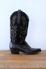 Noir Stitch Cowboy Boots 7.5