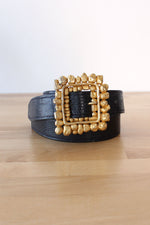 Carlisle Pebble Statement Buckle Belt